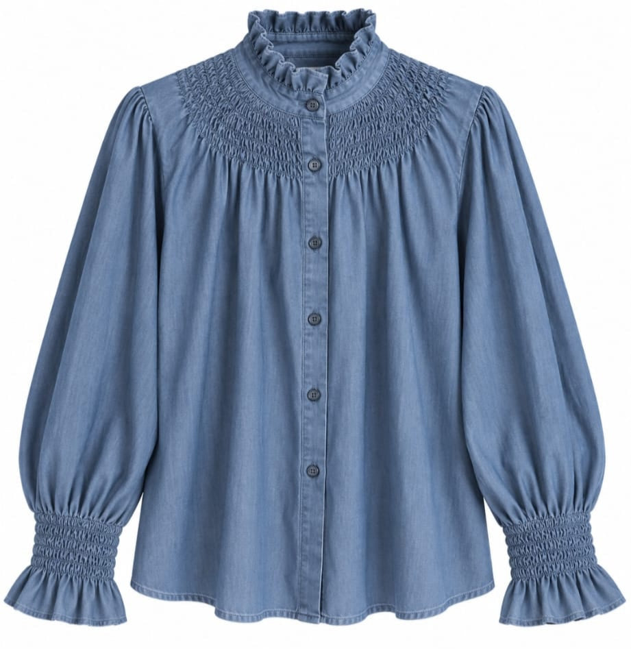 Camisa denim puño