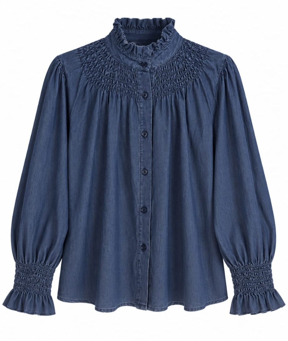 Camisa denim puño
