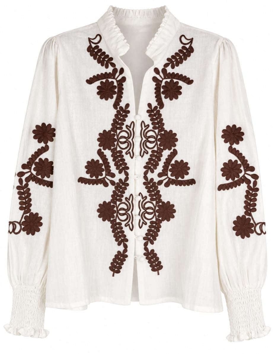 Camisa bordada blanca