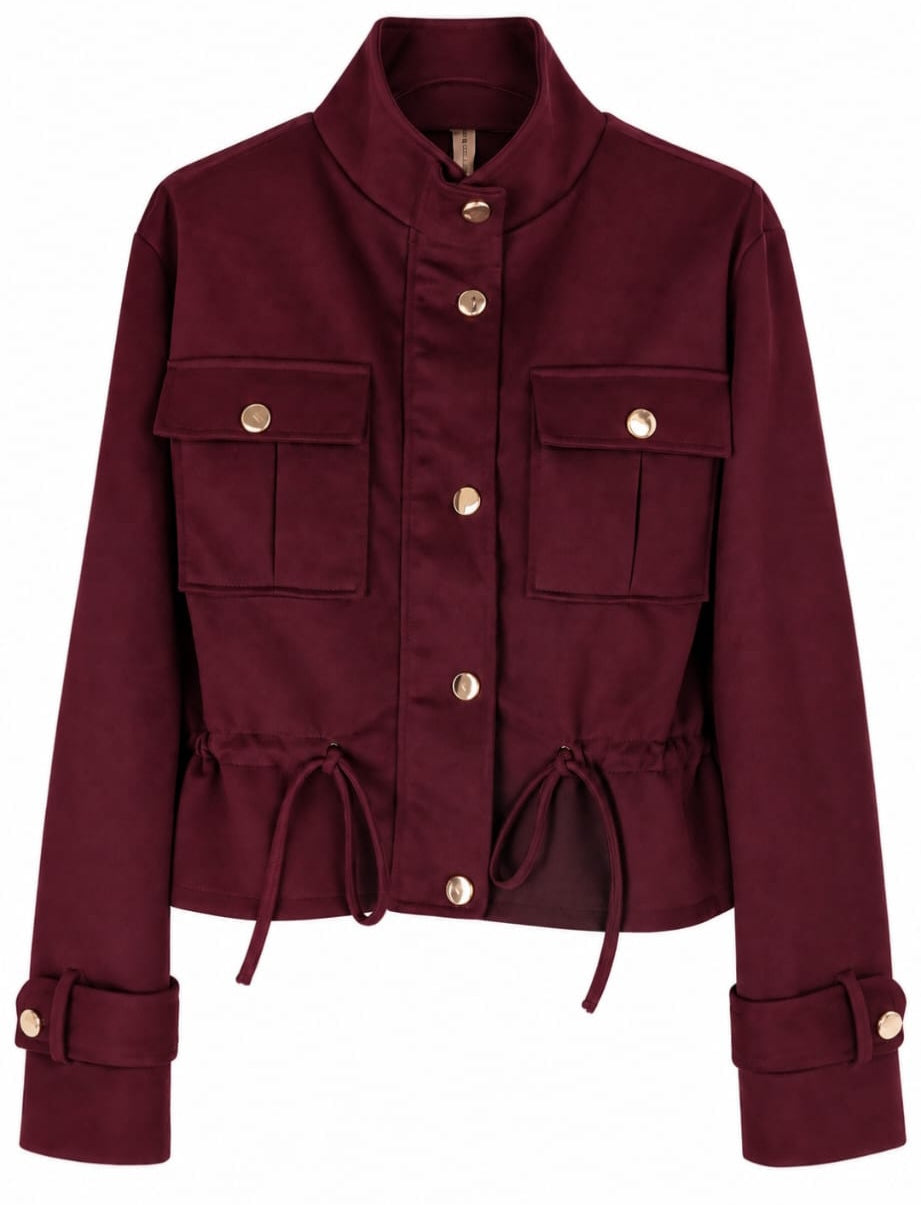Chaqueta antelina rizada