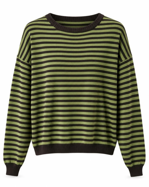 Jersey punto rayas bicolor chocolate/pistacho