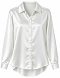 Camisa de satén blanco